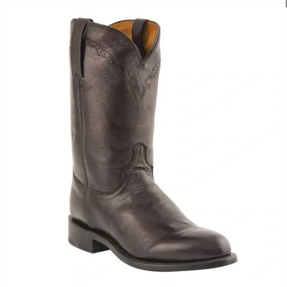 NEW LUCCHESE men's lawrence cowboy boots in calfskin roper